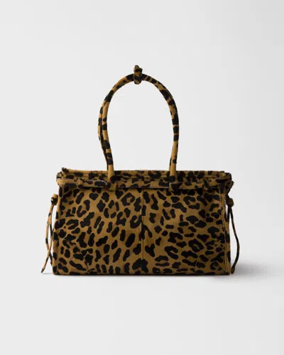 Prada Bonnie Large Printed Leather Handbag In Animal Print