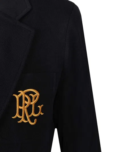 Polo Ralph Lauren Blue Jacquard Blazer Jackets Blue In Black