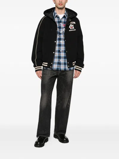 Icecream Check-pattern Logo-embroidered Shirt In Blue