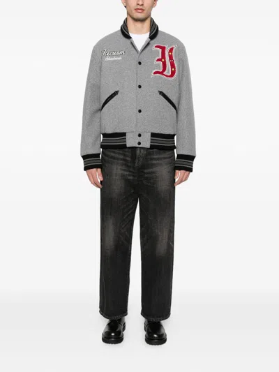 Icecream Cotton Bomber Jacket In Gray