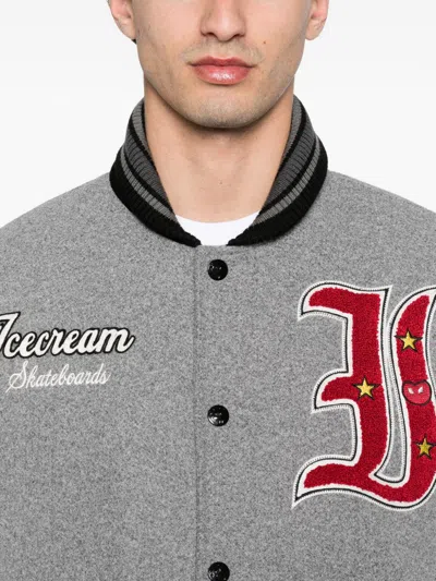 Icecream Cotton Bomber Jacket In Gray