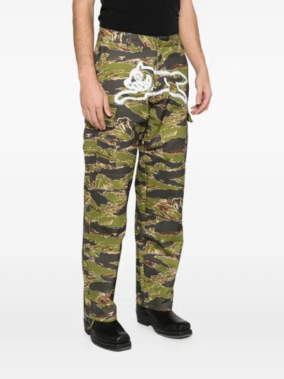 Icecream Cotton Cargo Trousers In Brown