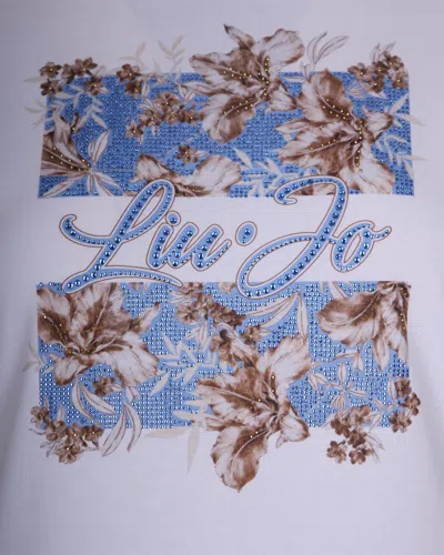 Liu •jo T-shirt Bianca Con Stampa Floreale In White