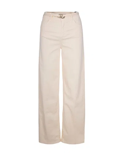 Liu •jo Jeans Flare Con Cintura Panna In Neutral