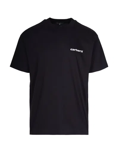 Carhartt Archive Script Printed T-shirt In Black