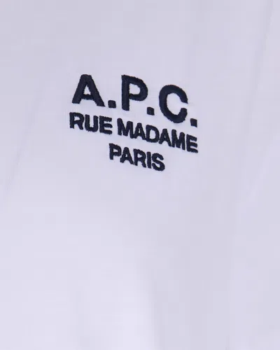 Apc T-shirt Boxy Rue Madame Paris White/dark Navy In White