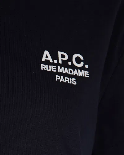 Apc T-shirt Boxy Rue Madame Paris Dark Navy/ecru In Blue