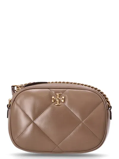 Tory Burch Taupe Kira Diamond Camera Crossbody Bag In Brown