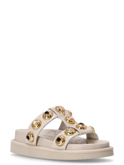 Kurt Geiger Beige Slip On Sandals In Neutral