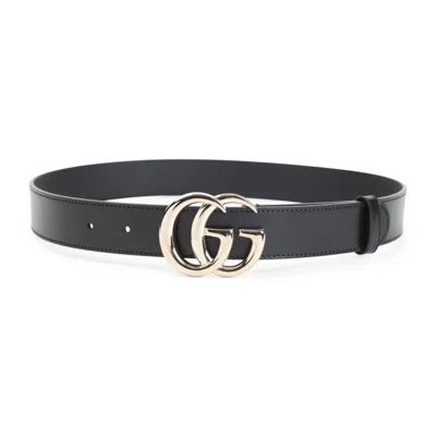 Gucci Black Logo Buckle Belt In Black