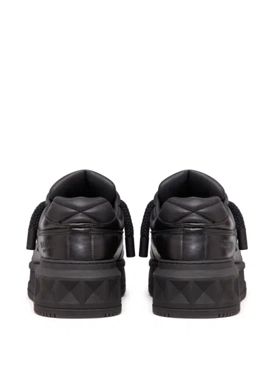 Valentino Garavani One Stud Xl Leather Low-top Sneakers In Black