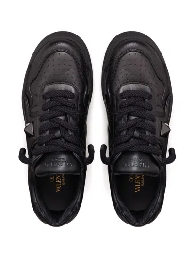 Valentino Garavani One Stud Xl Leather Low-top Sneakers In Black