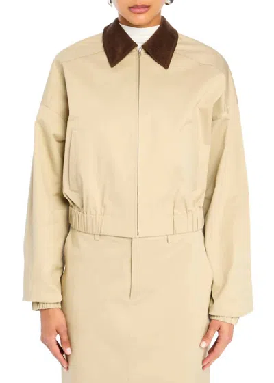 Ser.o.ya Marielle Corduroy Collar Jacket In Sand In Neutral