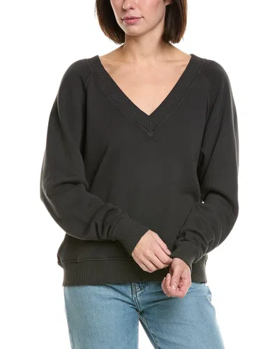 Perfectwhitetee Fleece V-neck Sweatshirt In Black