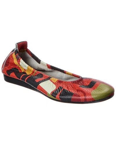 Arche Laius Leather Flat In Animal Print