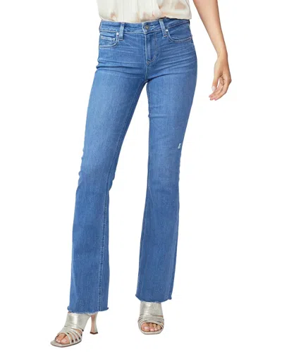 Paige Manhattan Bistro Distressed Slim Bootcut Jean In Blue
