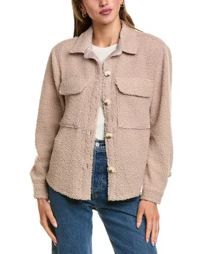 Beachlunchlounge Tory Fleece Shacket In Brown