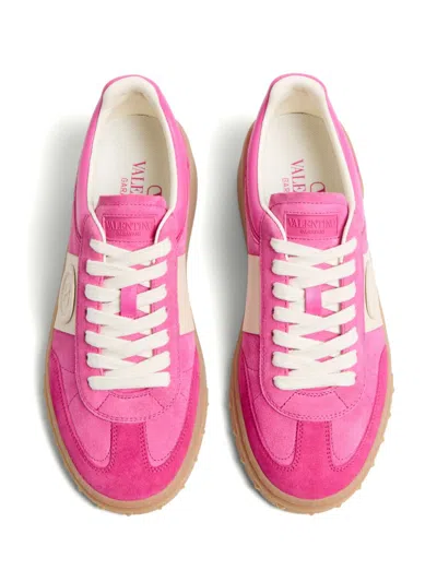 Valentino Velcro Sneakers In Cyclamen And Pink