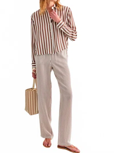 Kule Women's The Silk Fez Pants In White/brown Pants In Neutral