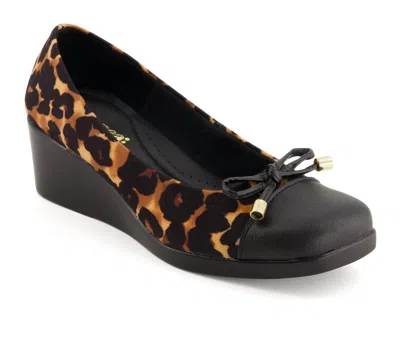 Andrea Women's Wedge Moccasins In Leopard In Animal Print