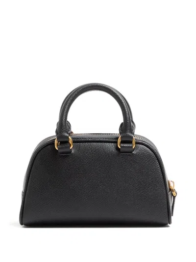 Valentino Mini Grained Leather Vlogo Signature Top-handle Bag In Black