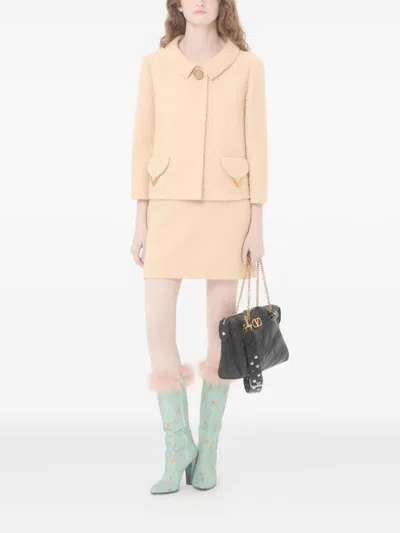 Valentino Garavani Vlogo Signature Wool Jacket In Neutral