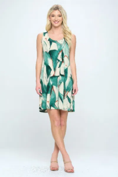 Truedames Hit Missy Tank Dress In Green