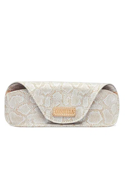 Consuela Women's Sunglasses Case In Snake Print In White