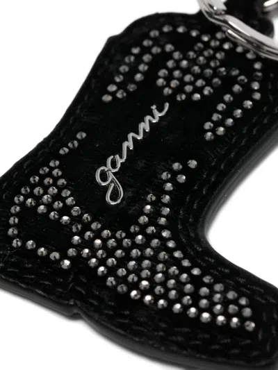 Ganni Western Boot Keyring In Black