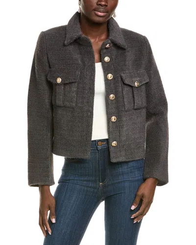Endless Rose Soft Brushed Buttoned Jacket In Gray