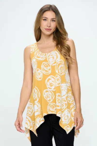 Truedames Hit Shark Bite Hem Tank In Yellow