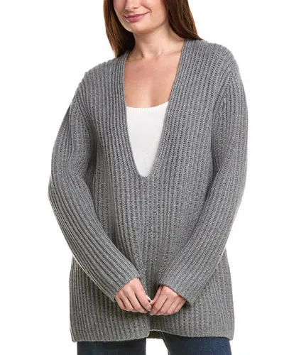 Leset Emma Deep V-neck Wool & Cashmere-blend Sweater In Gray