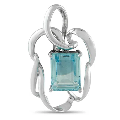 Lb Exclusive Platinum 14.40ct Aquamarine Pendant Mf27-110525 In Metallic