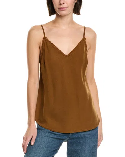 Bella Dahl Frayed Edge V-neck Camisole In Brown