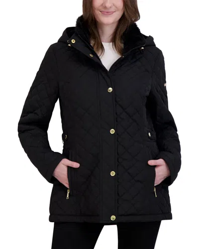Laundry By Shelli Segal Snowchic New Graphic Quilted Jacket In Black