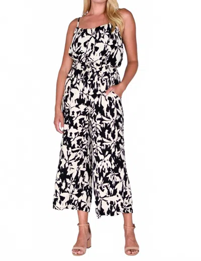 Velvet Heart Percy Floral Tank Top In Black/cream In Black