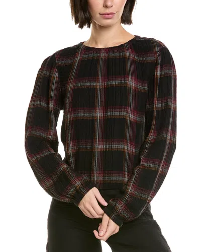 Bella Dahl Elastic Shirred Top In Black