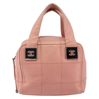 Pre-owned Chanel Chocolate Bar Cc Bowler Bag Caviar Skin Leather Handbag () In Pink