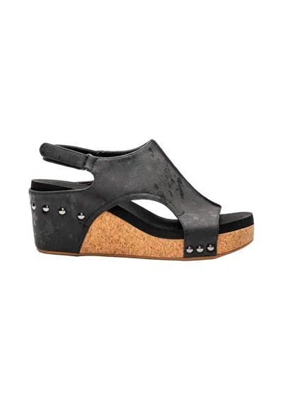 Corkys Footwear Women's Carley Wedge Platform Sandal In Black In Black