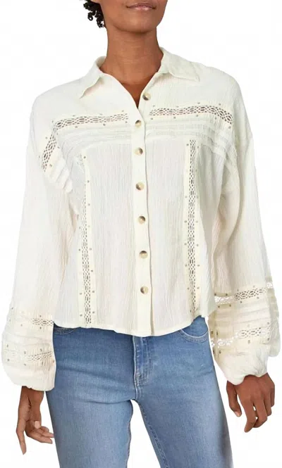 Free People Stars Print Button-down Top In Ivory In Neutral