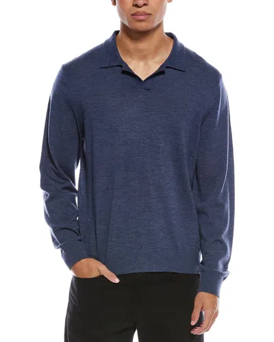 Vince Wool Polo Shirt In Blue