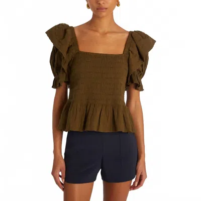 Marie Oliver Lala Top In Juniper In Brown