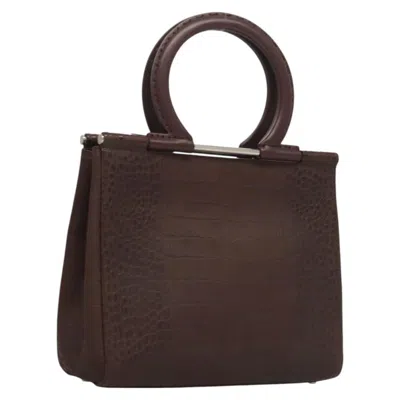Pre-owned Ferragamo Gancini Handbag Leather Leather Handbag () In Brown
