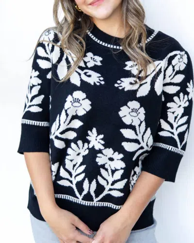 Thml Beth Knit Top In Black In Multi
