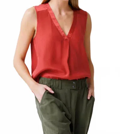 Go By Go Silk Seashell Top In Siracha In Red