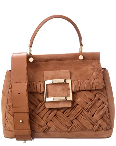 Roger Vivier Suede Satchel In Brown