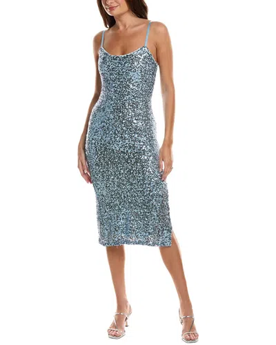 Marion Sequin Slip Dress In Blue