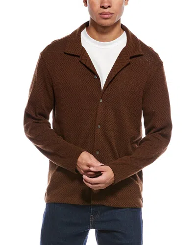 Todd Snyder Zig-zag Knit Shirt In Brown