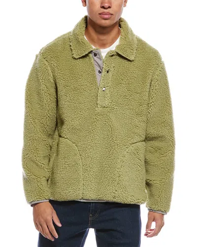 Todd Snyder Sherpa Snap Polo Jacket In Green