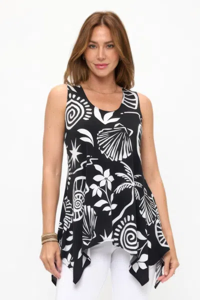 Truedames Hit Shark Bite Hem Tank In Black